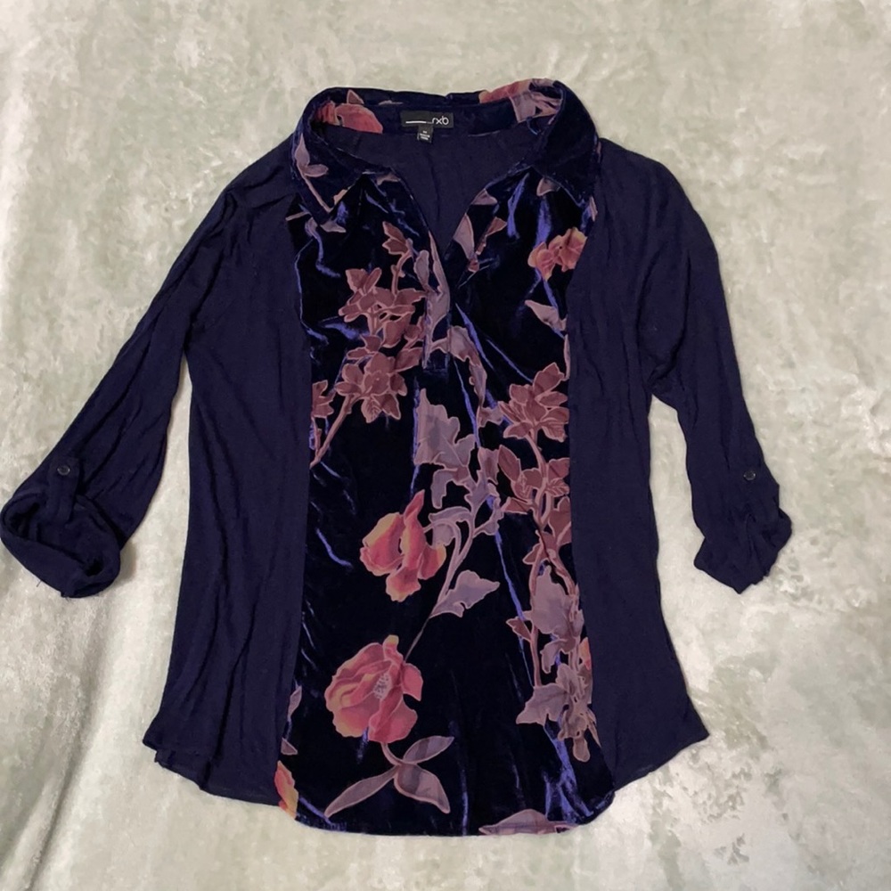 Rxb Navy Business Casual Blouse, Size M